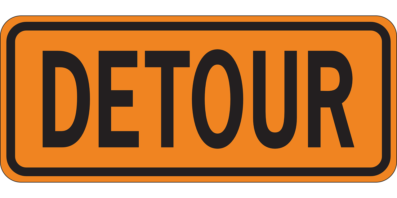 detour sign warning free photo