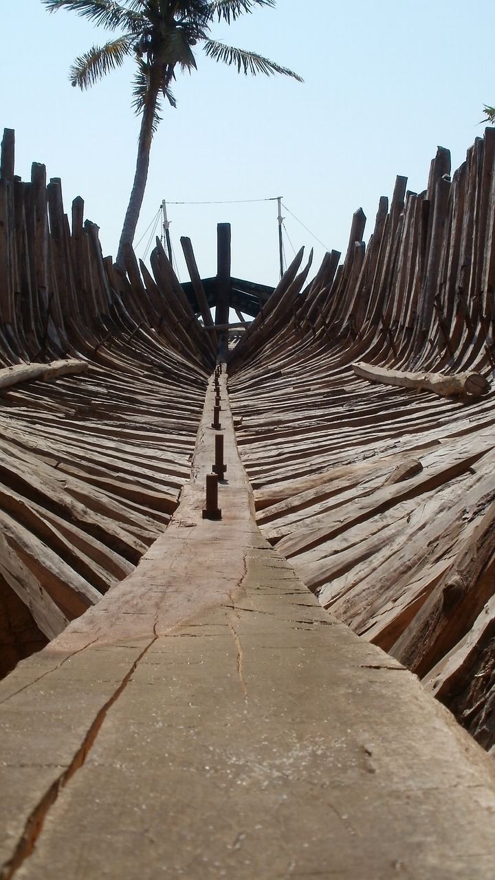 dhow building belo sea madagascar free photo