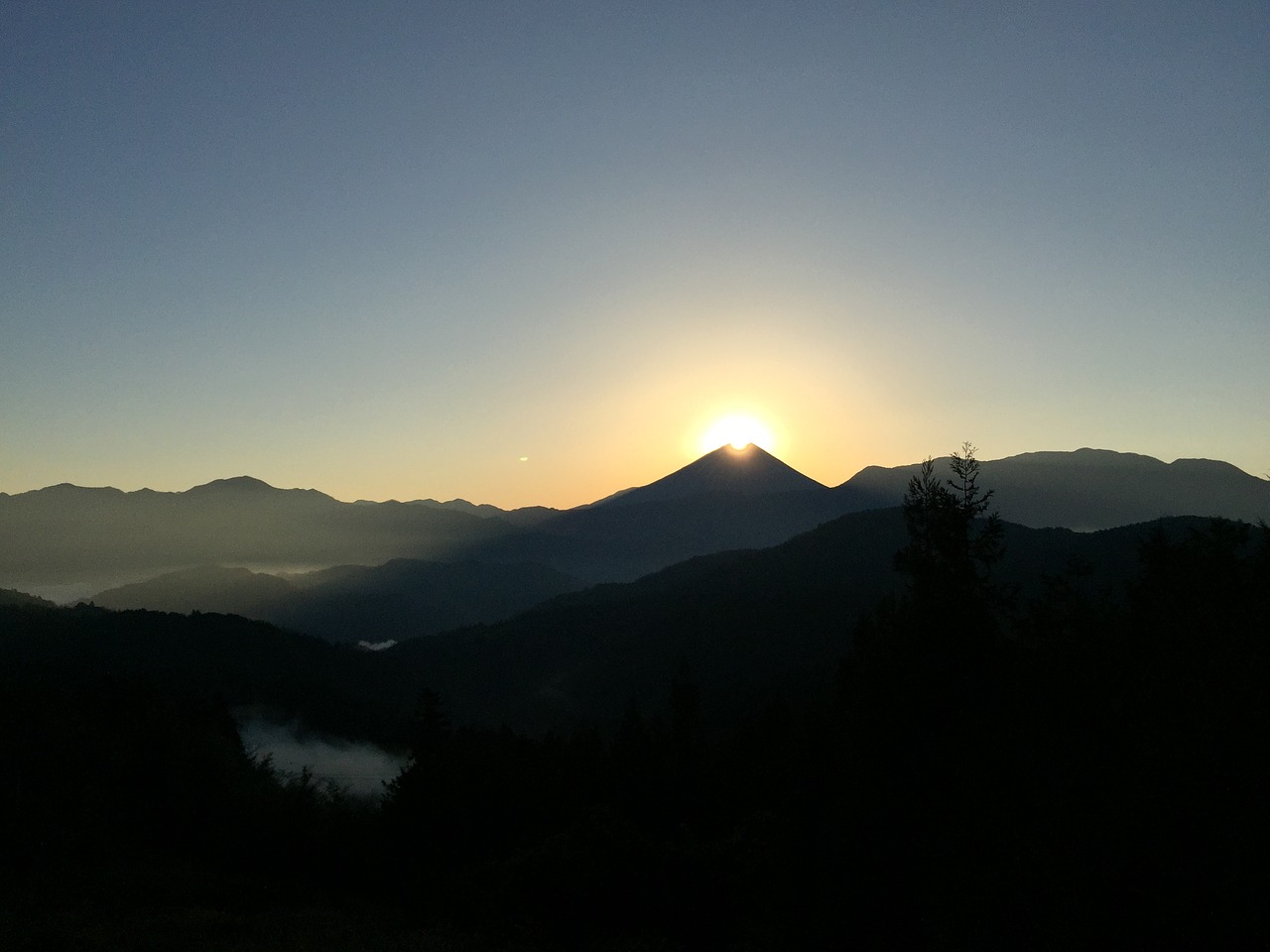 diamond fuji dawn mt fuji free photo