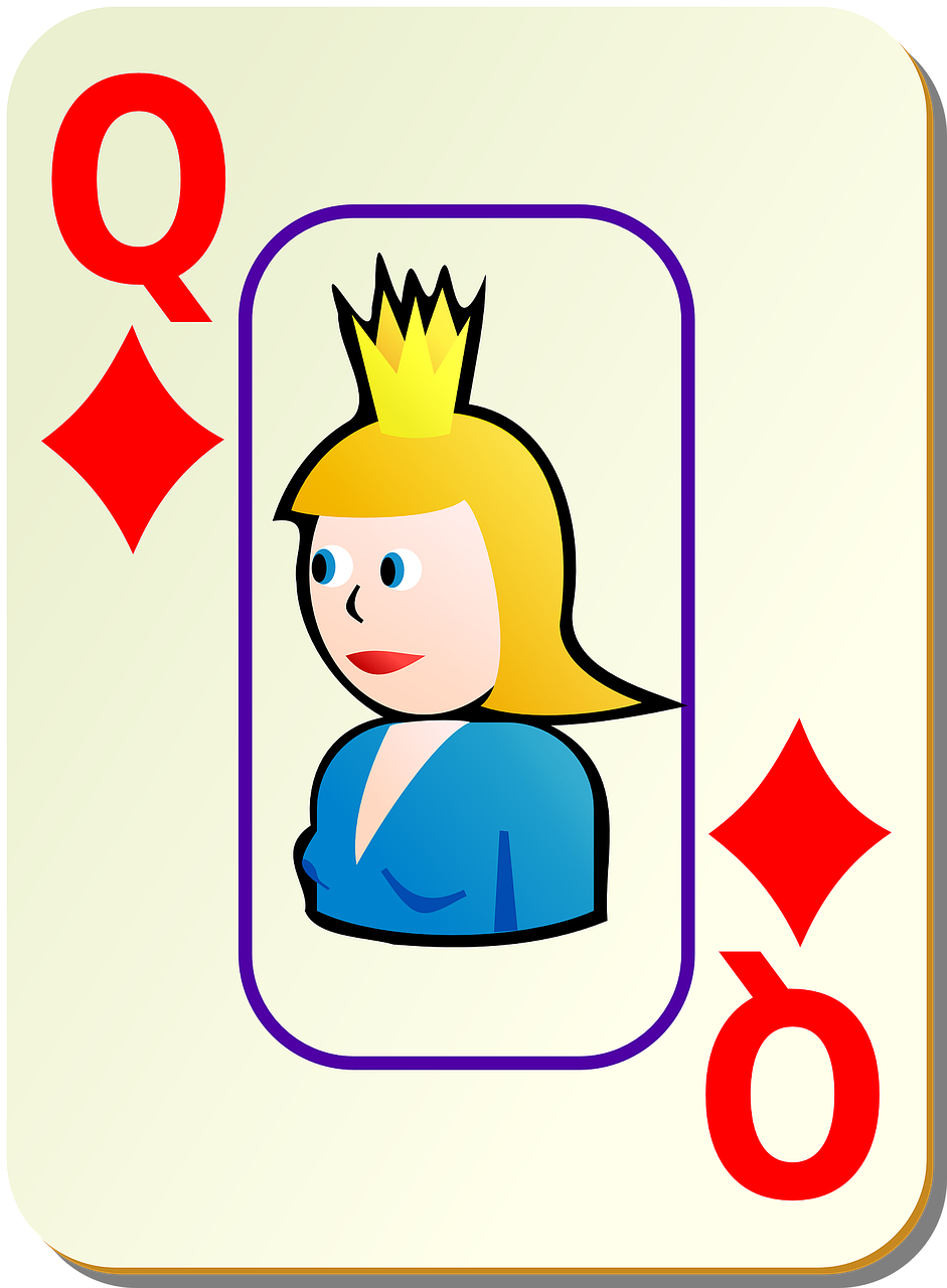diamonds playing cards queen free photo