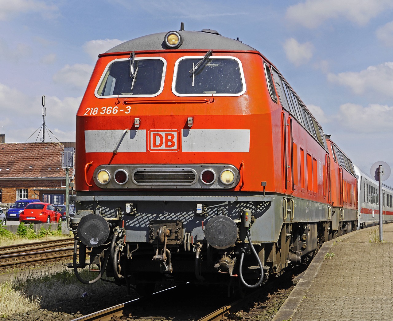 diesel locomotive double traction br 218 free photo
