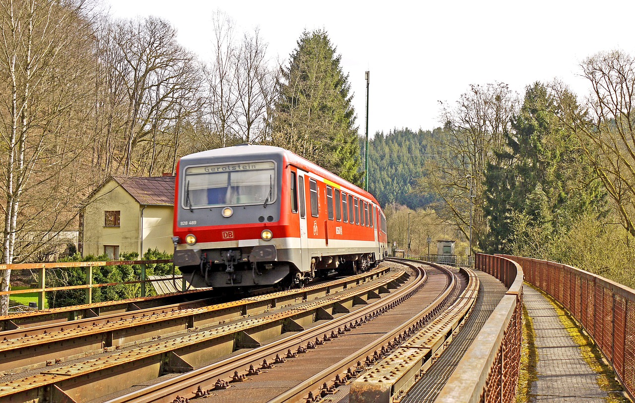 diesel railcar regional train eifel track free photo