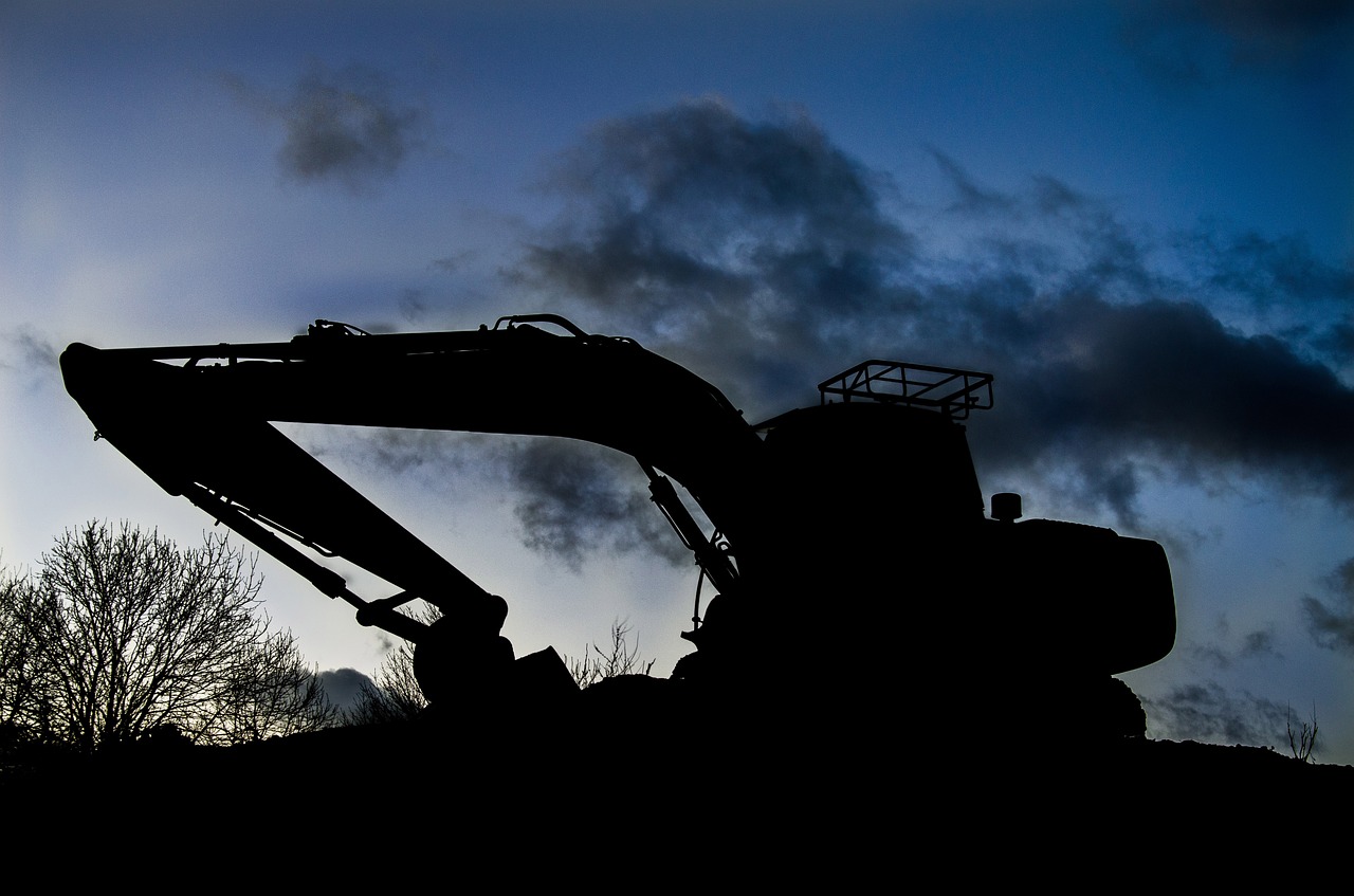 digger sunset silhouette free photo