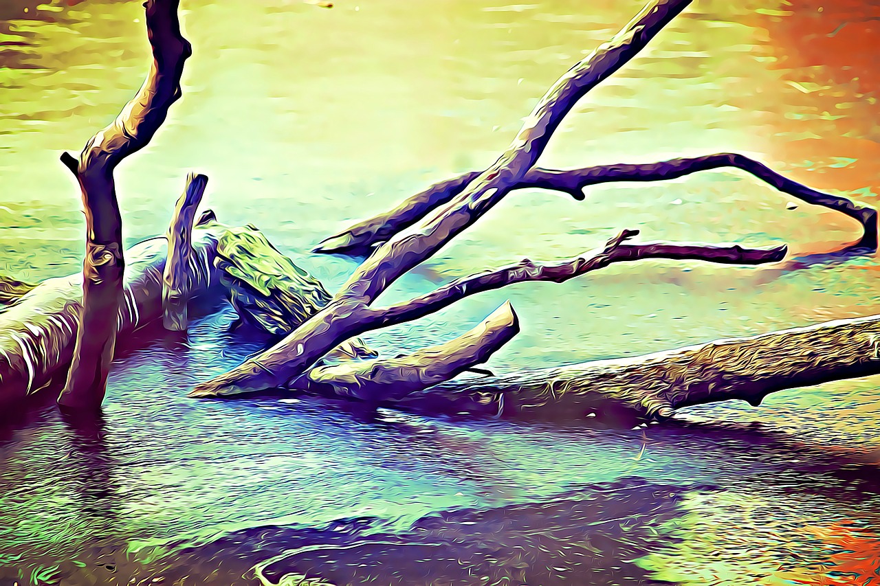 digital painting branches free photo