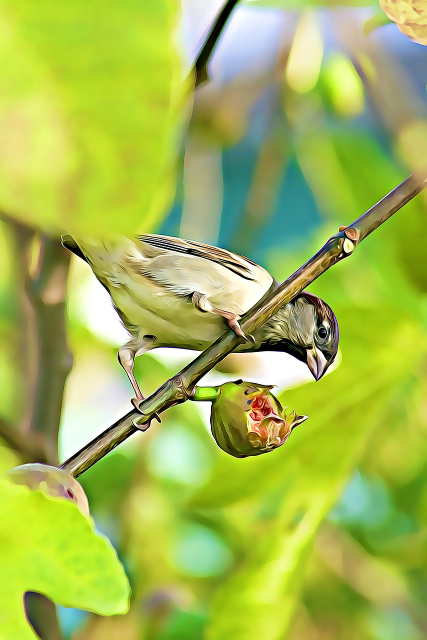 digital graphics sparrow free photo