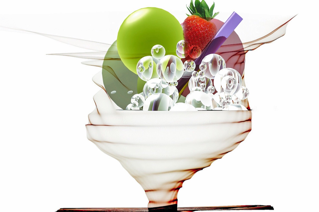 digital art ice cream sundae fruity free photo