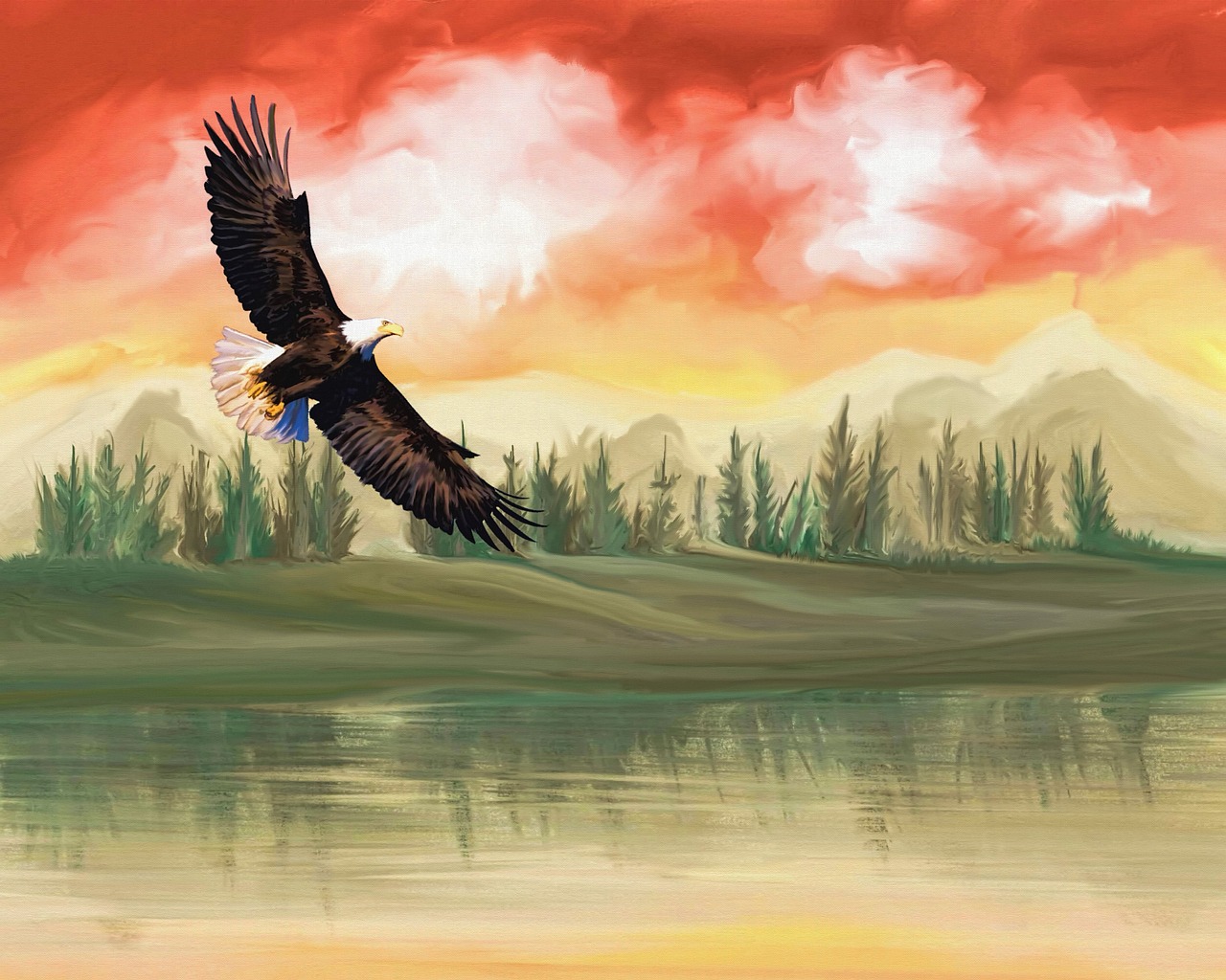 digital art digital painting eagle free photo