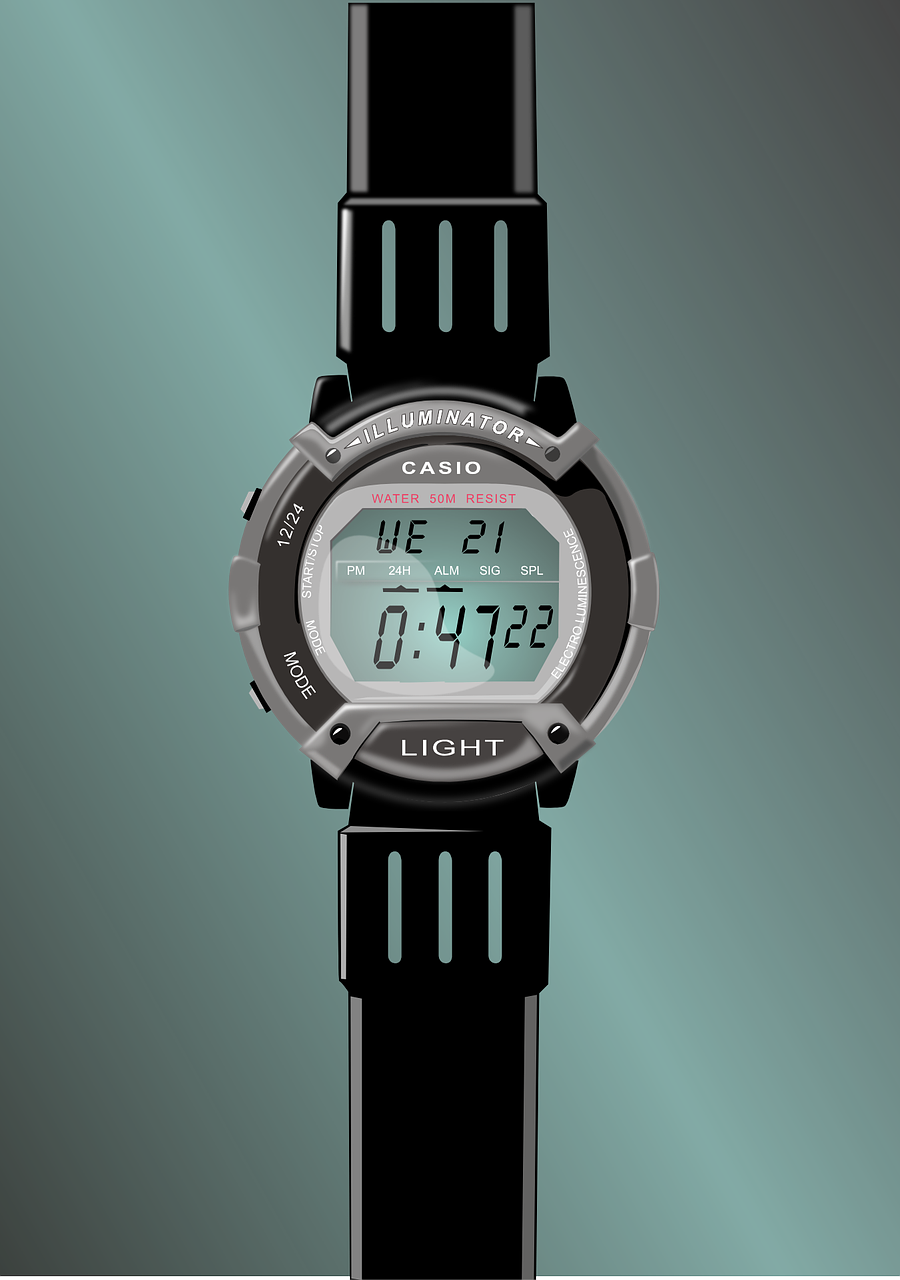 digital clock watch wrist watch free photo