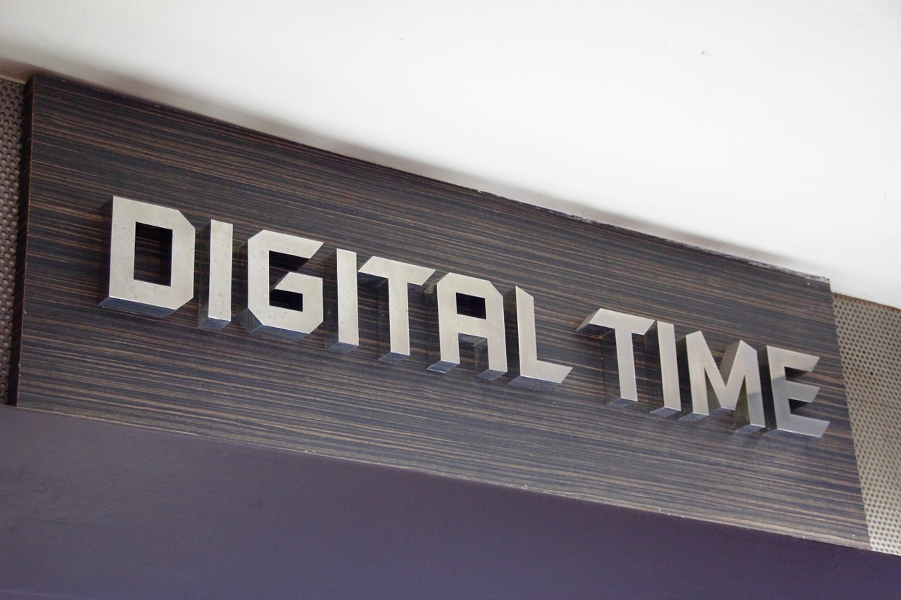 digital time lettering signs free photo