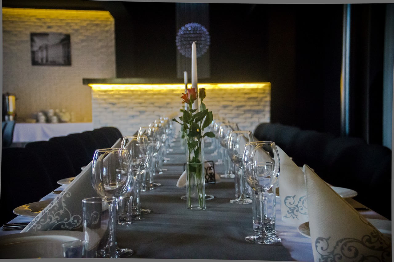 dining table a glass of wine glasses free photo