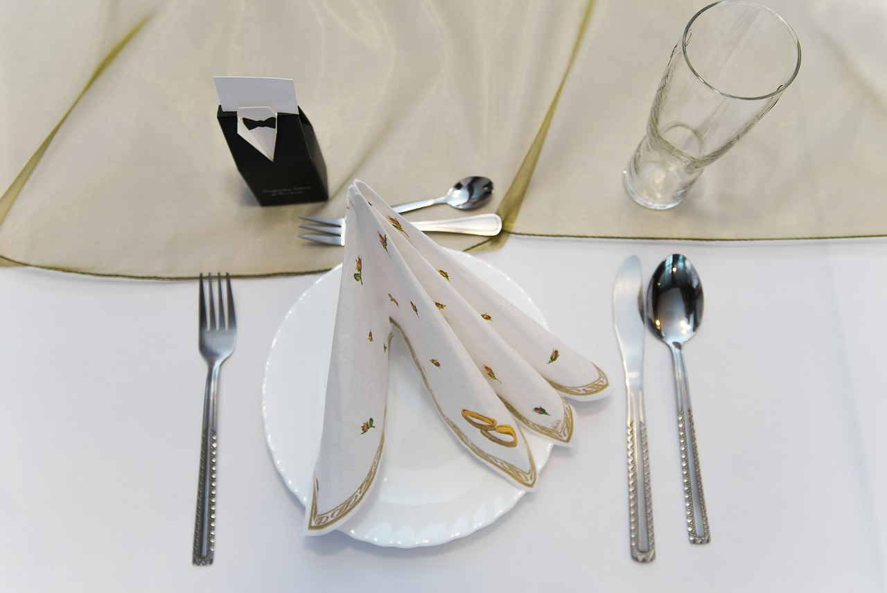 dining table cutlery vignette free photo