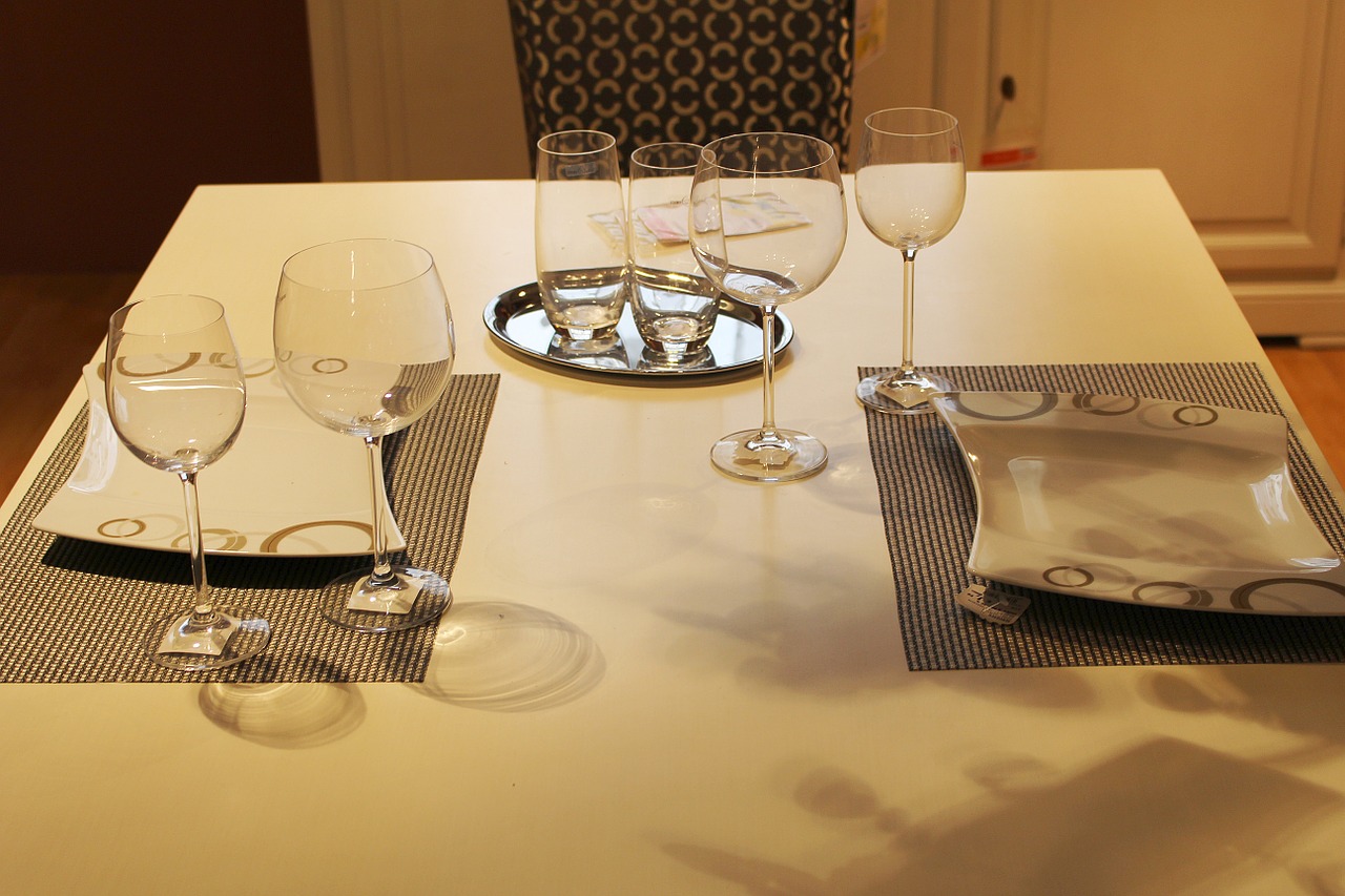 dining table cover glasses free photo