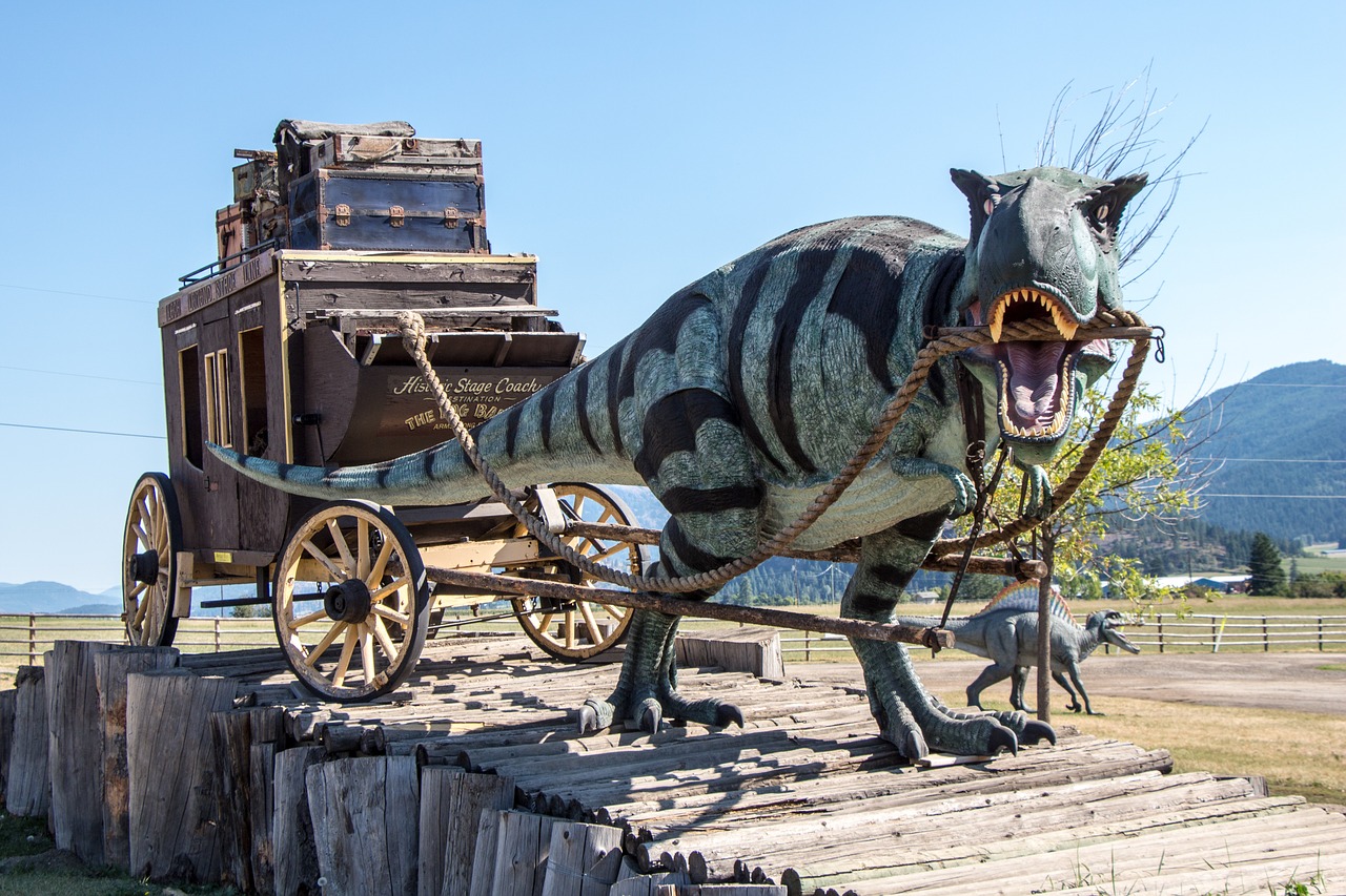 dinosaur stagecoach t-rex free photo