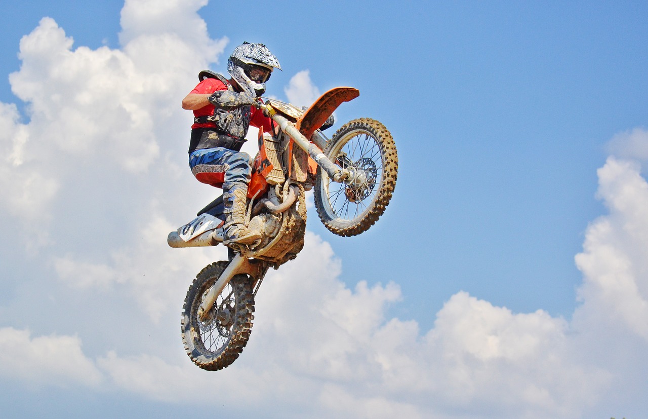dirt bike air jump motocross rider free photo