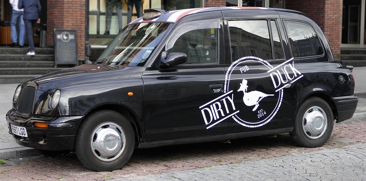 dirty duck advertising vehicle vehicle free photo