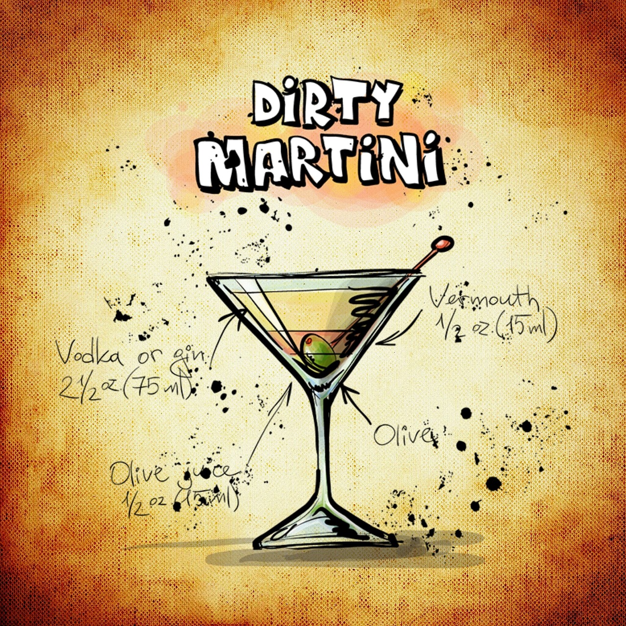 dirty martini cocktail drink free photo