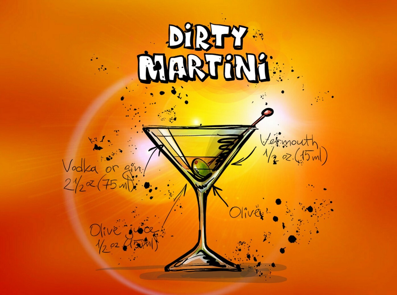 dirty martini cocktail drink free photo