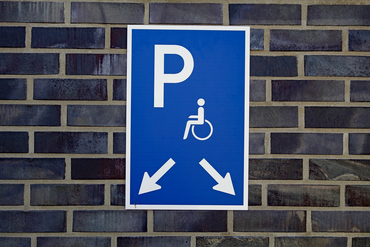 disabled parking space  park  disability free photo