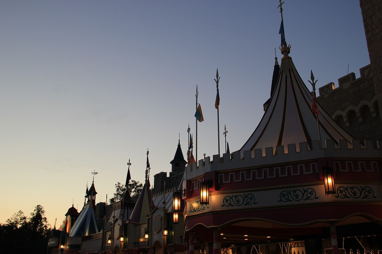 disney sunset castle free photo