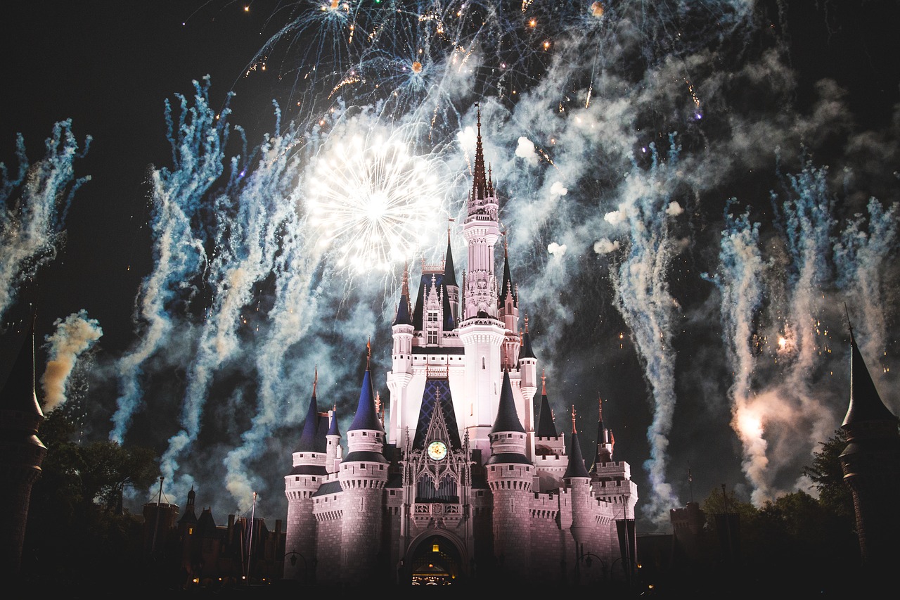 disney land castle night free photo