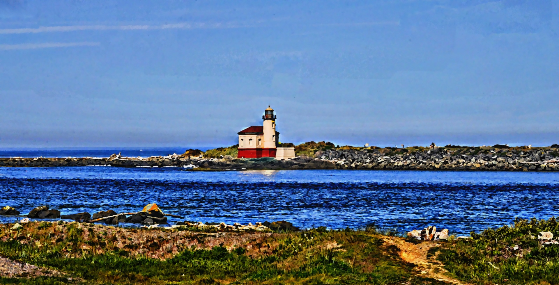 lighthouse bay sea free photo