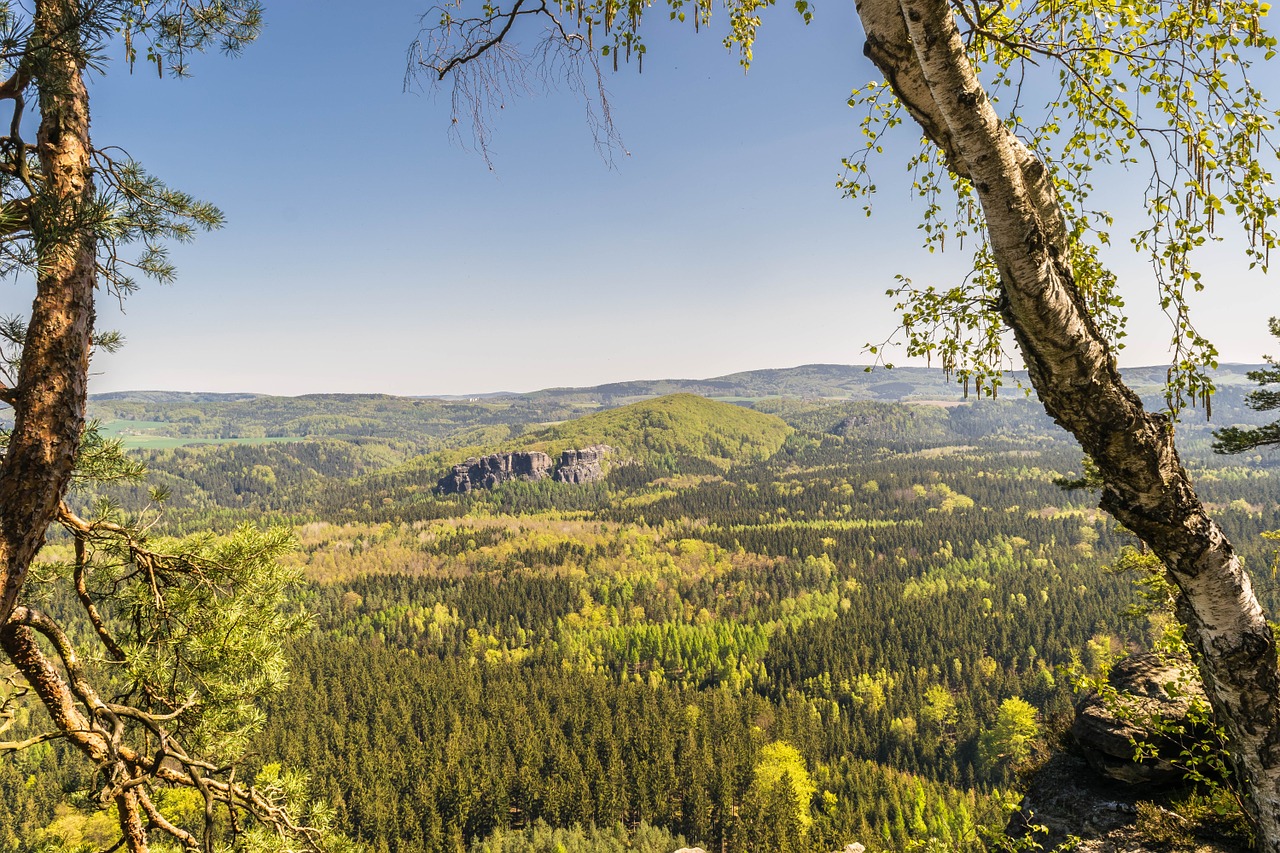 distant view saxon switzerland rock free photo