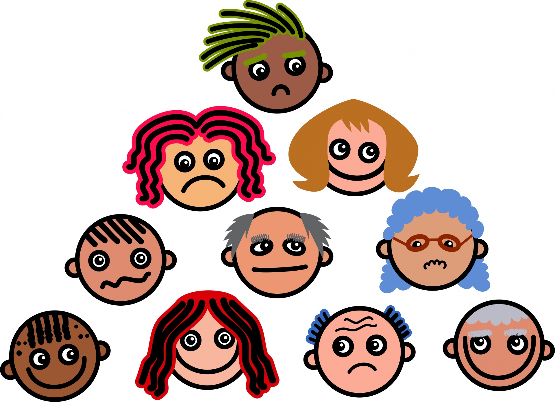 cartoon faces expressions free photo
