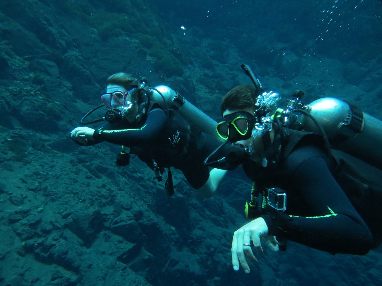 diving blue lagoon beautiful free photo