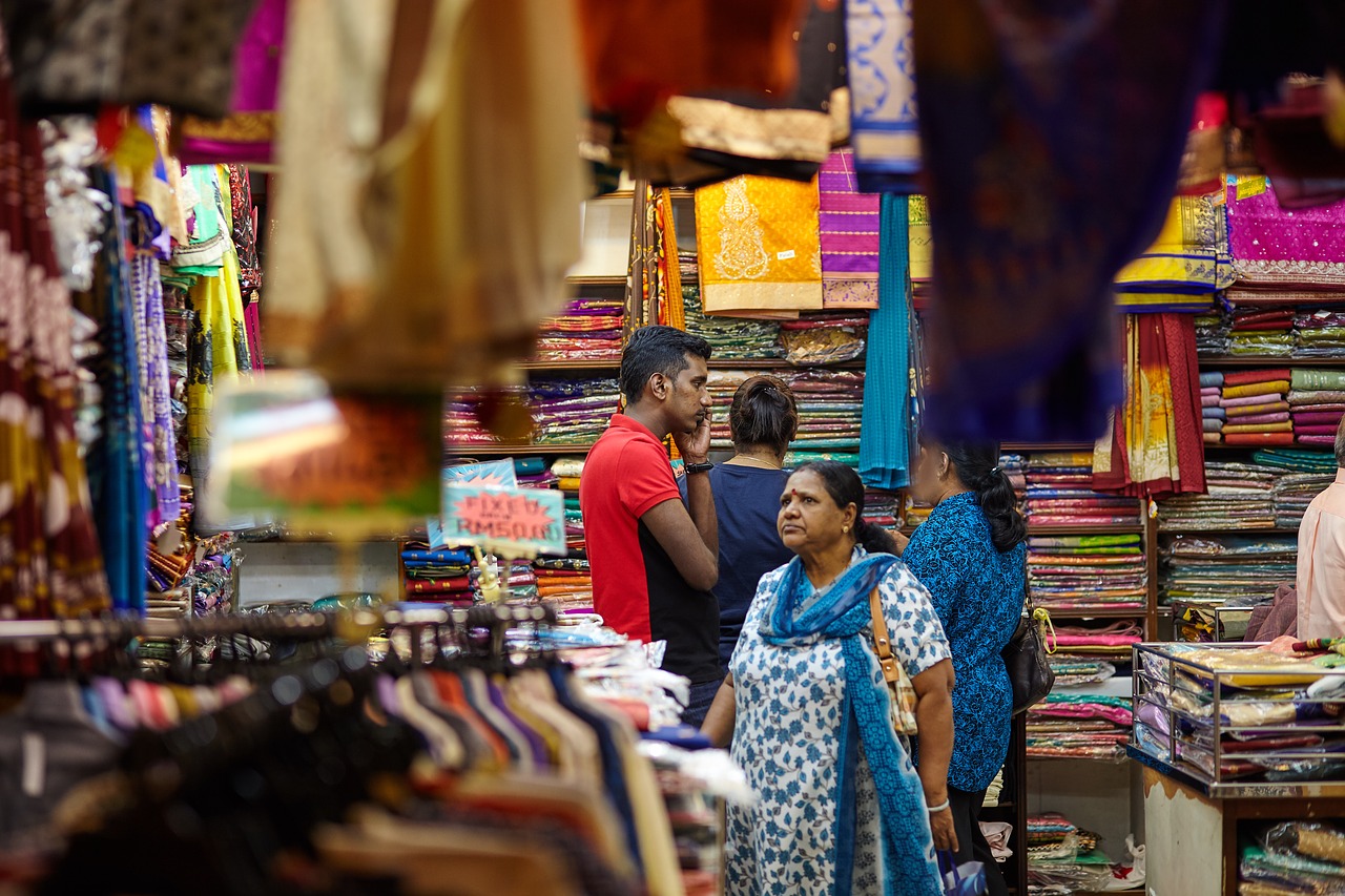 diwali shopping textile free photo