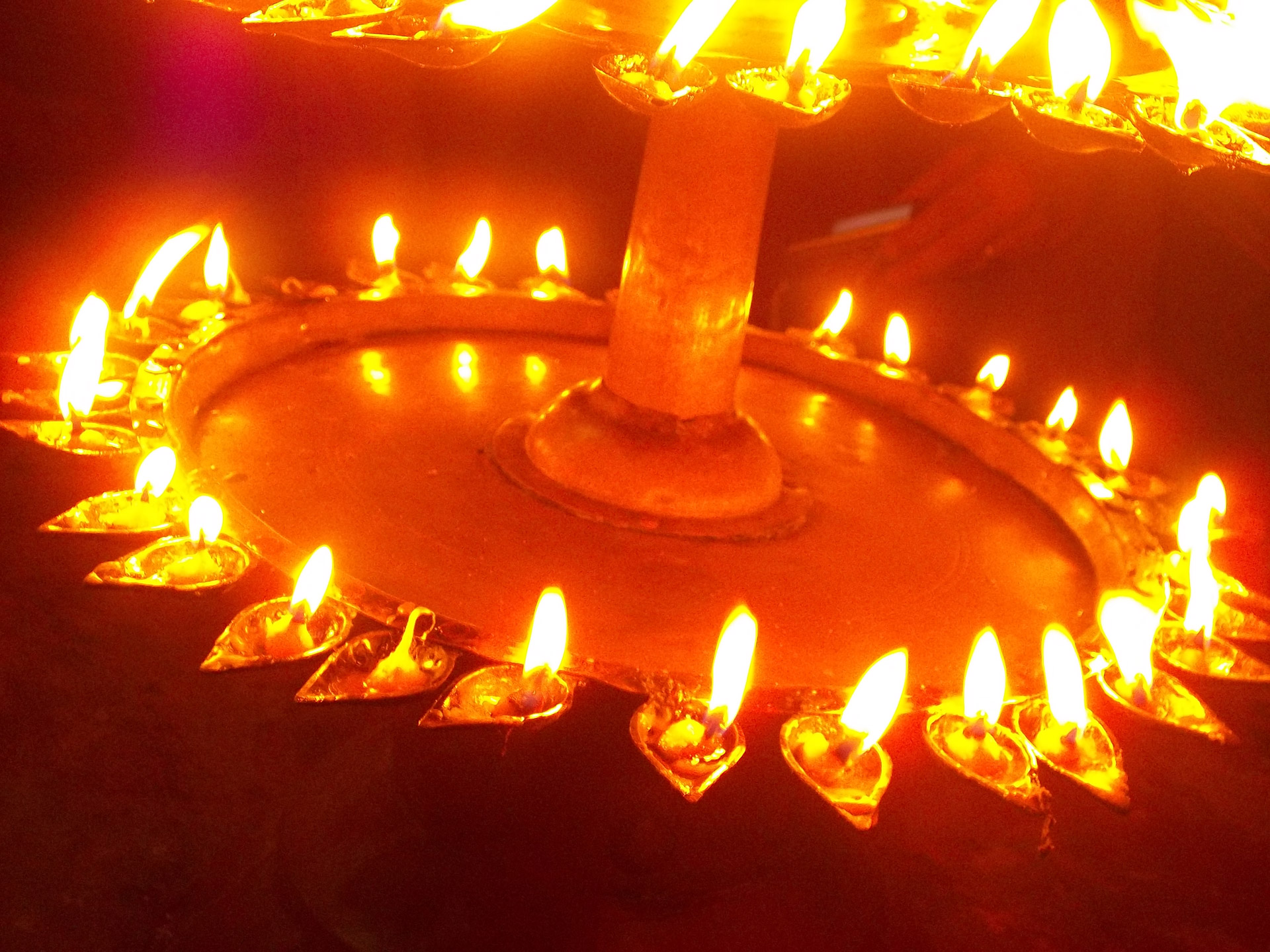 indian festival diyas (candles) free photo