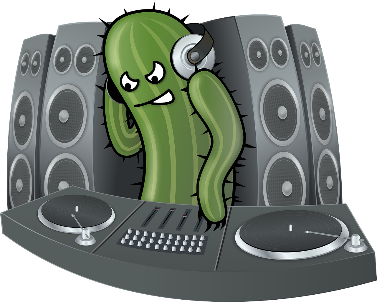 dj cactus speakers free photo