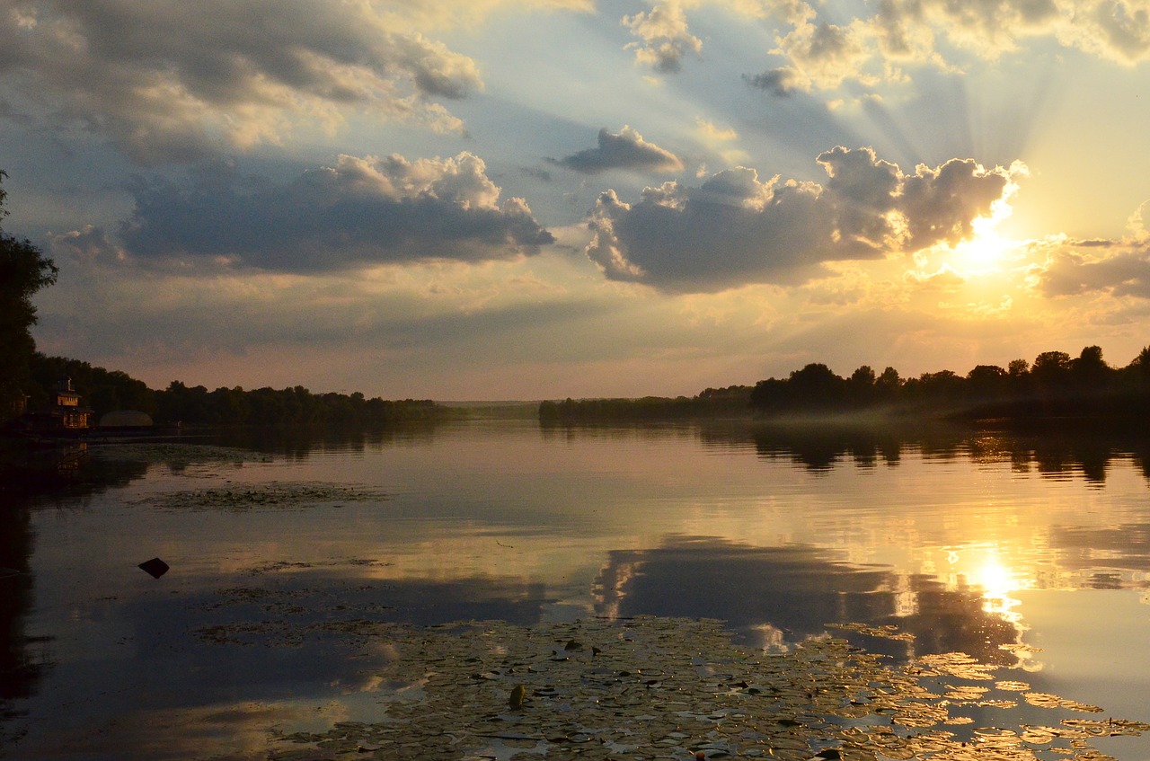 dnieper river sunset free photo