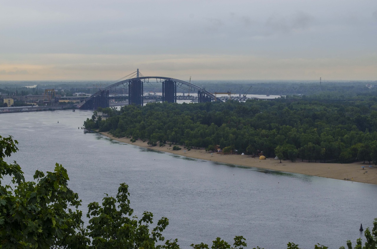 dnieper bridge ukraine free photo