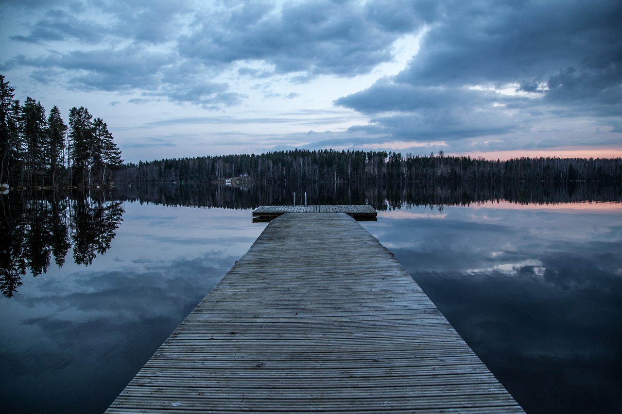 dock lake finland free photo