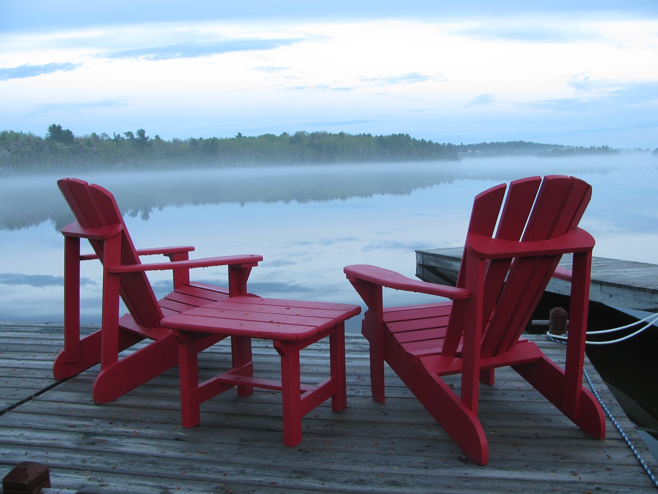 dock adirondack river free photo