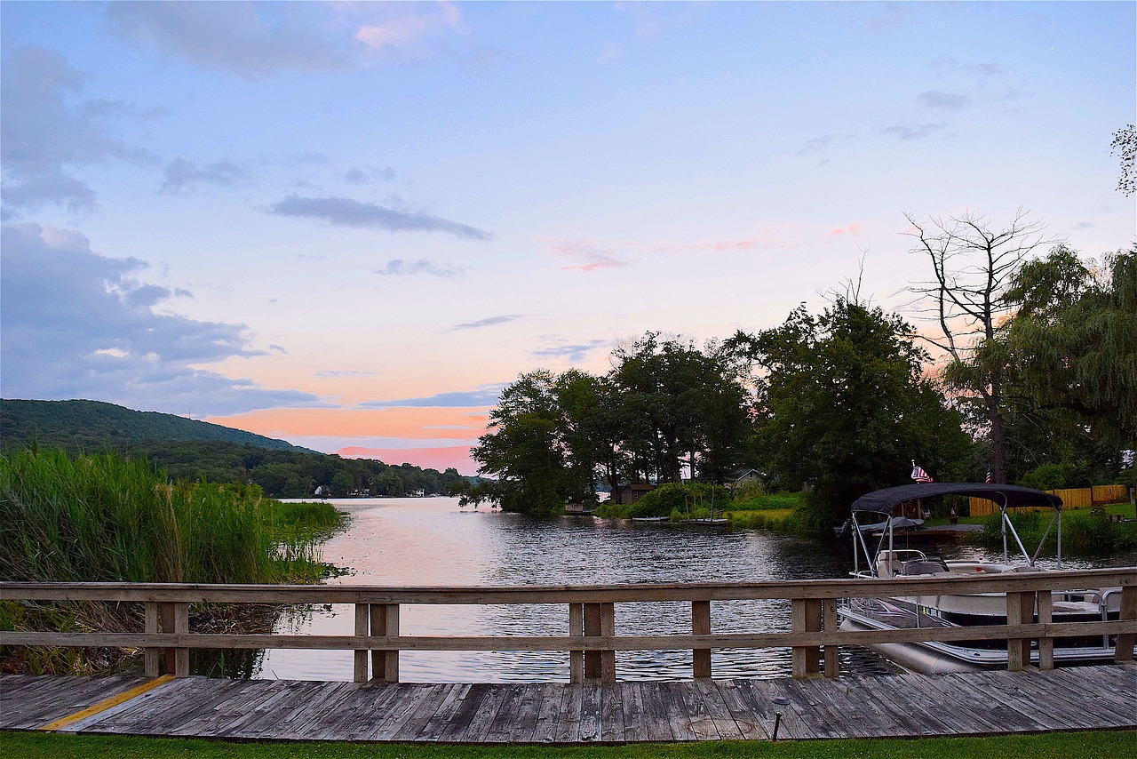 dock lake boat free photo