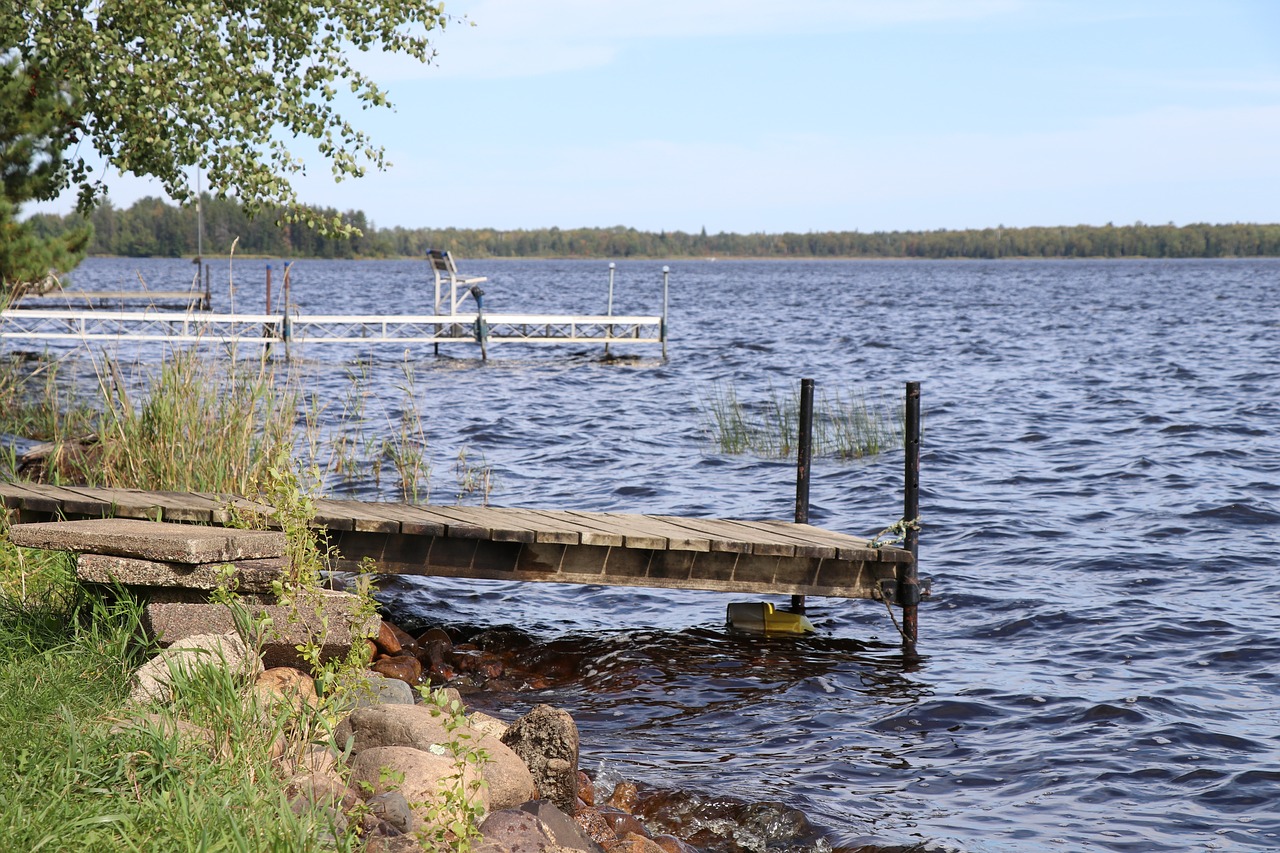 dock lake autumn free photo