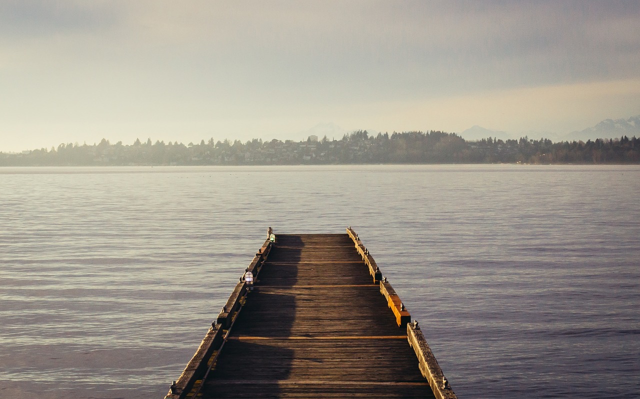 dock lake water free photo