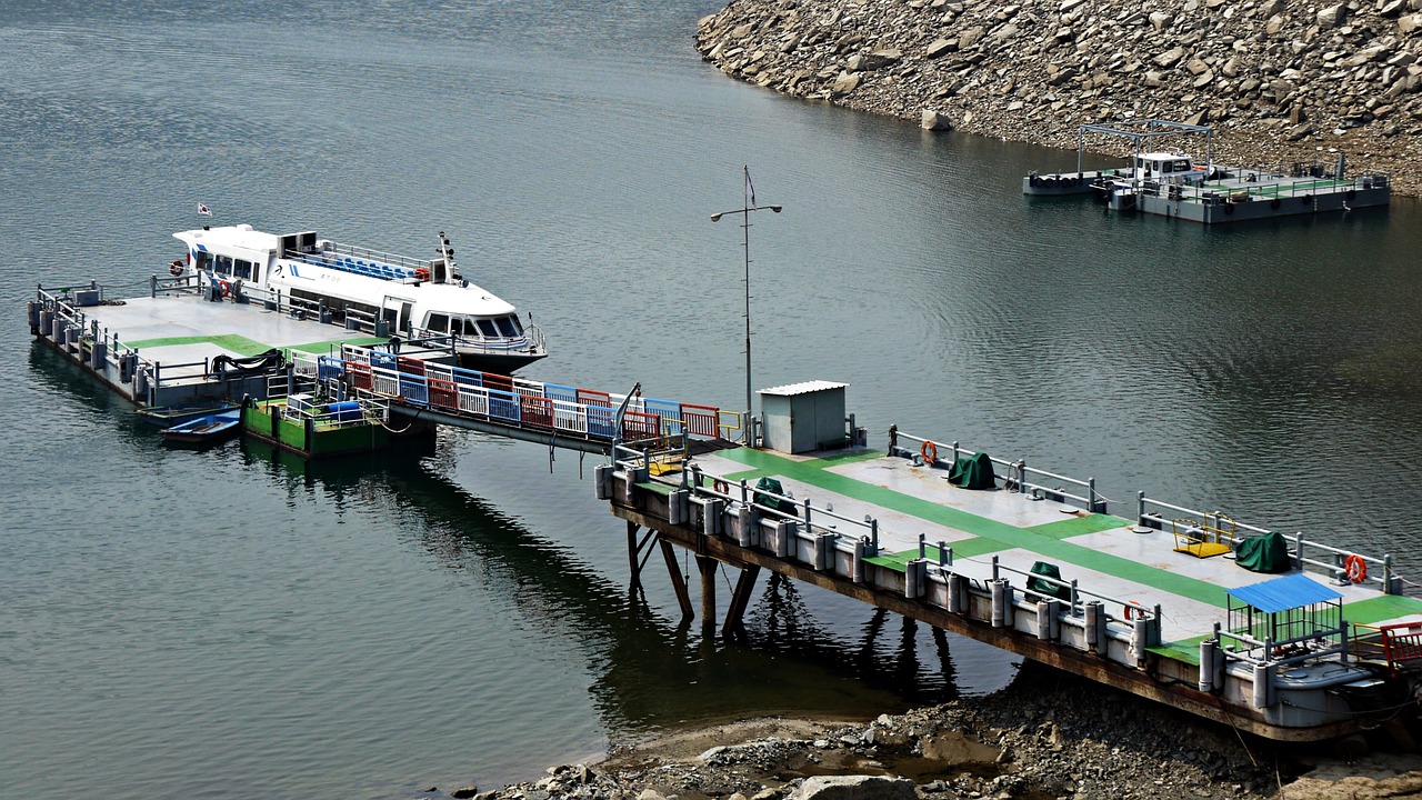 dock pleasure boat chungju lake free photo