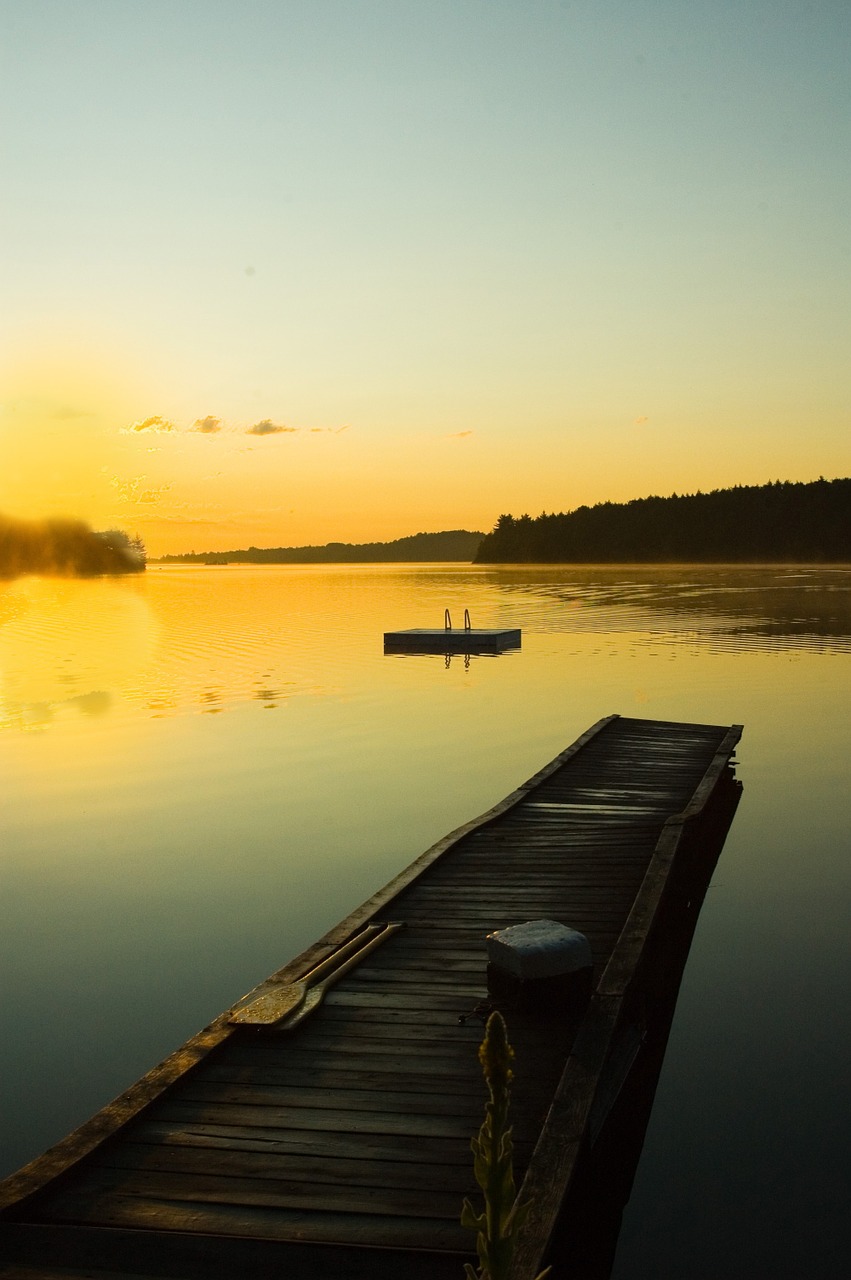 dock cottage morning sunrise free photo