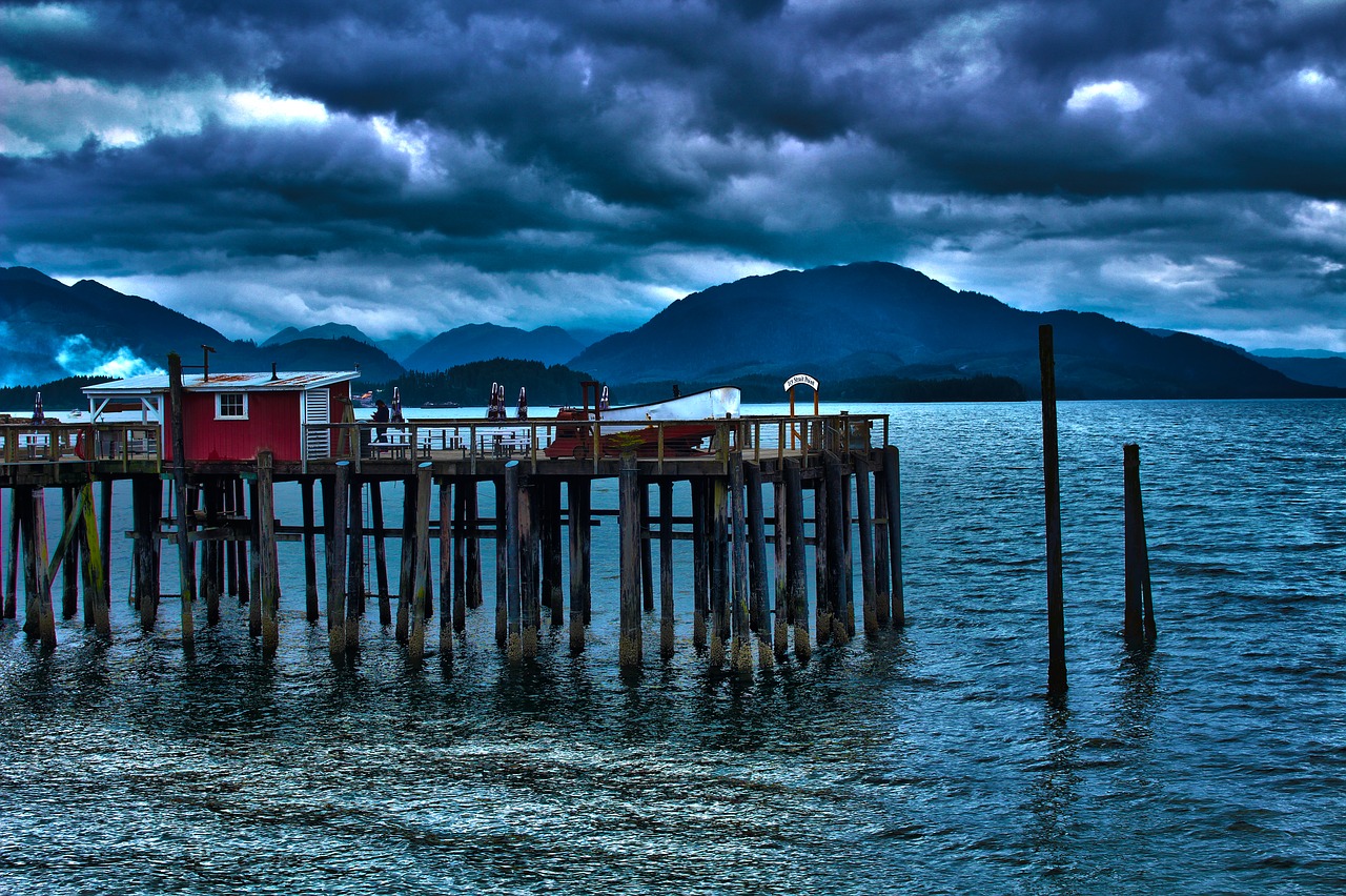docks moody blue free photo