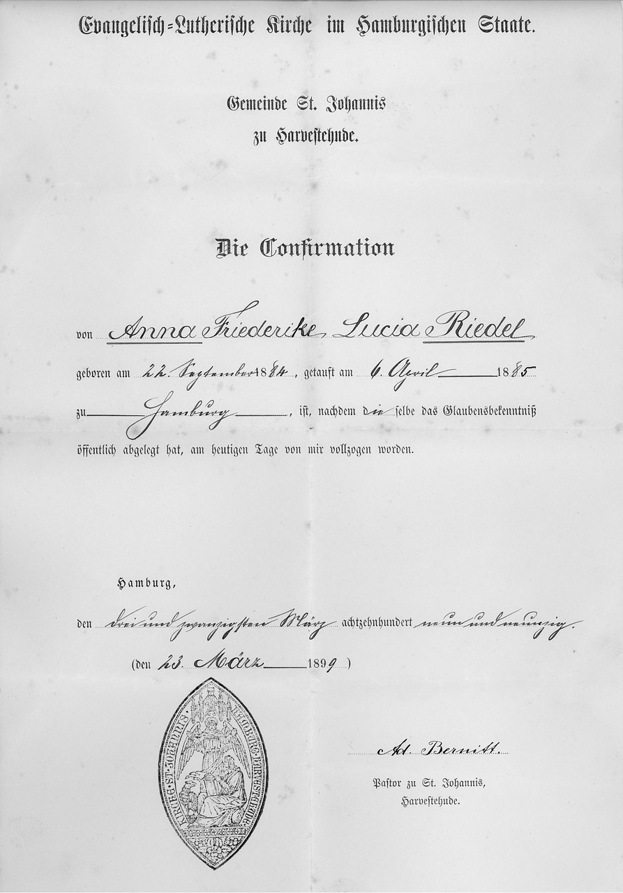 document certificate old free photo