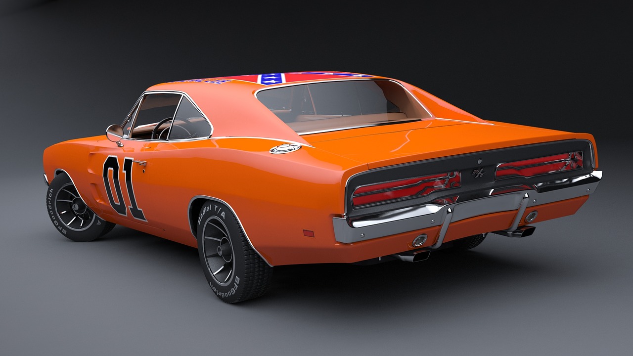 dodge charger general lee muscle car free photo