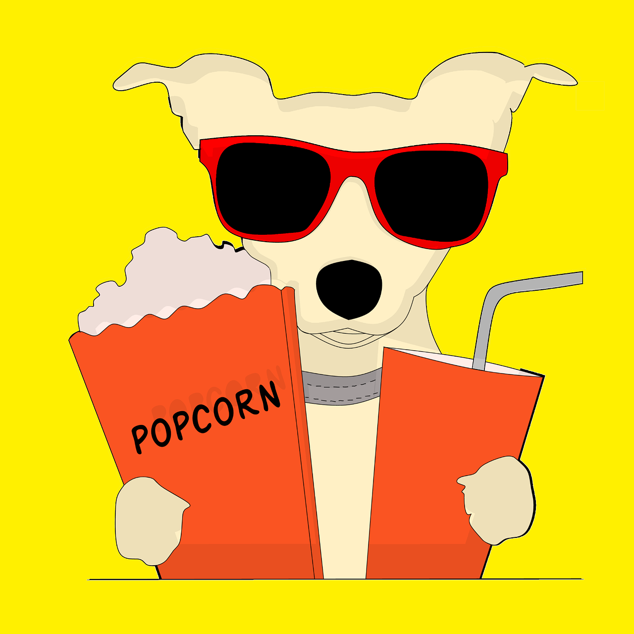 dog popcorn cinema free photo