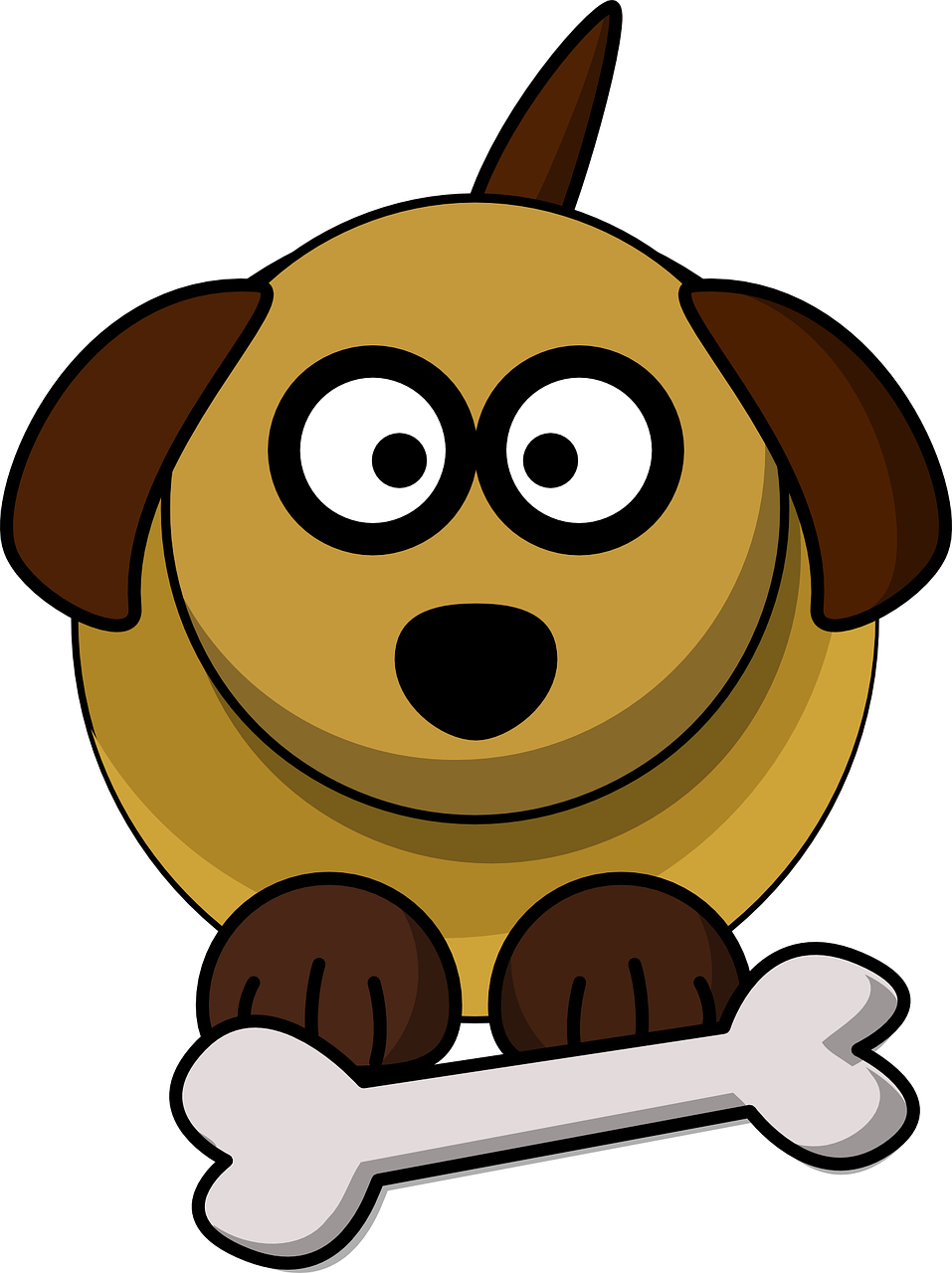 dog cartoon bone free photo