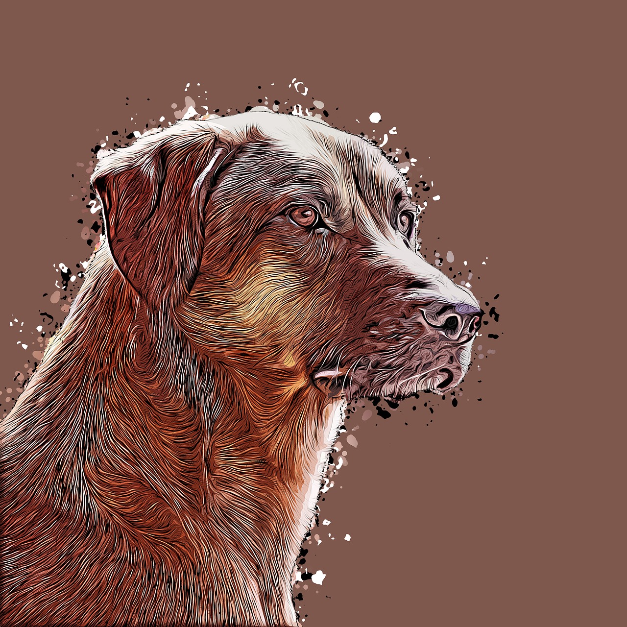 dog  portrait  drawing free photo