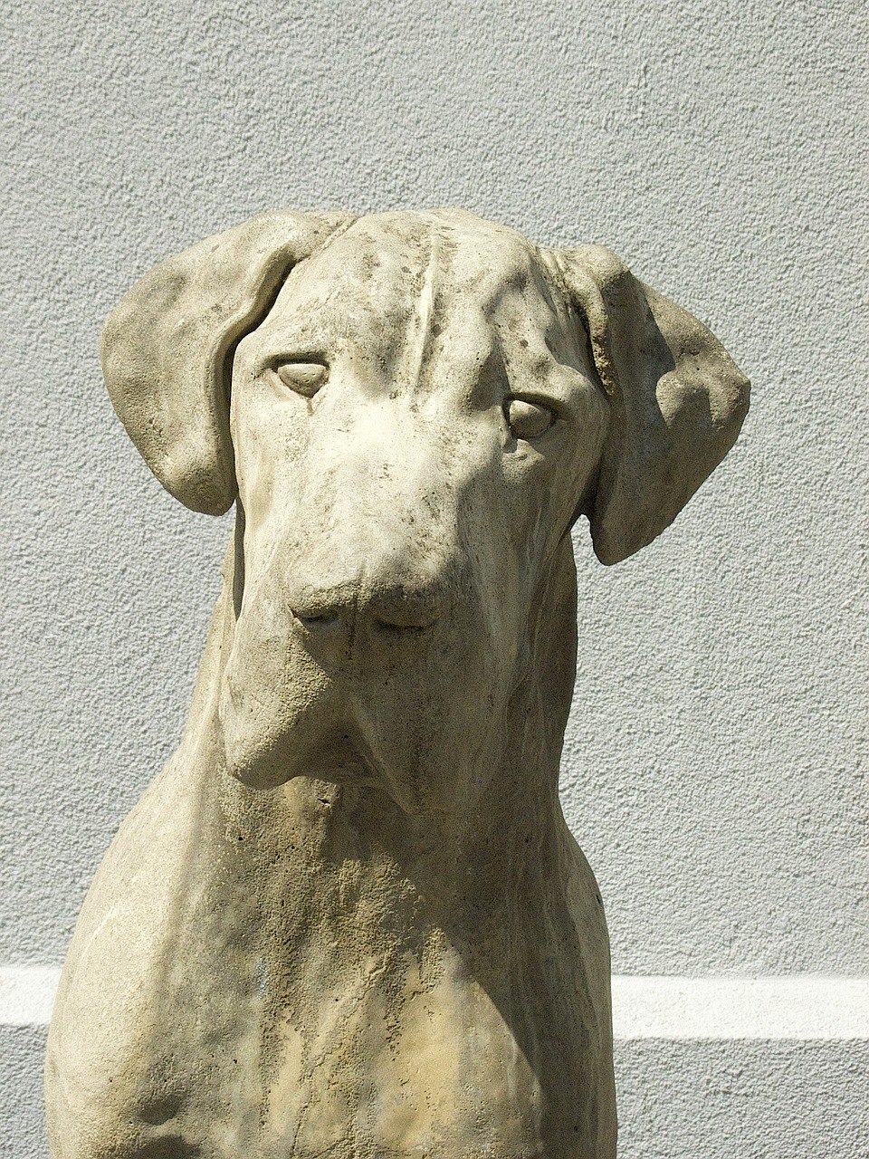 dog statue stone figure free photo