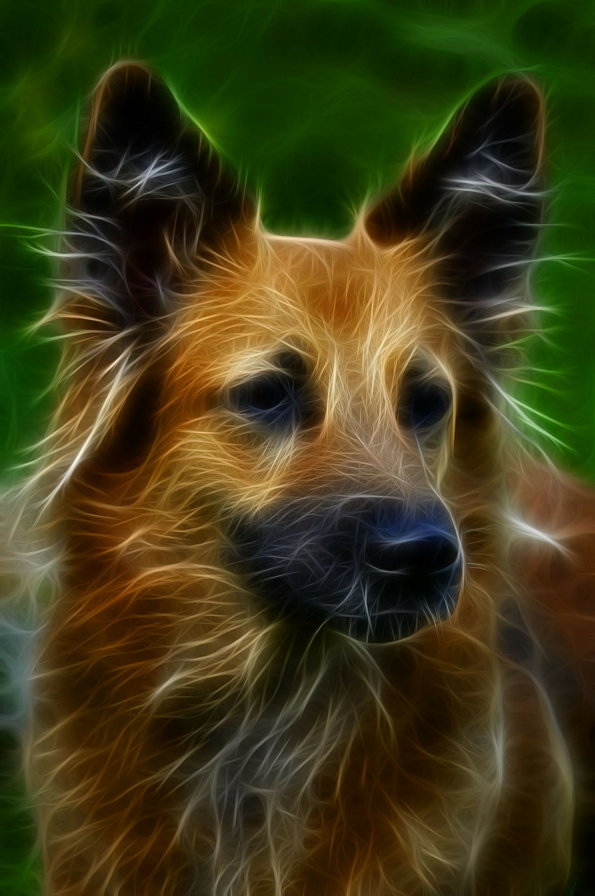 dog digital art fractal free photo