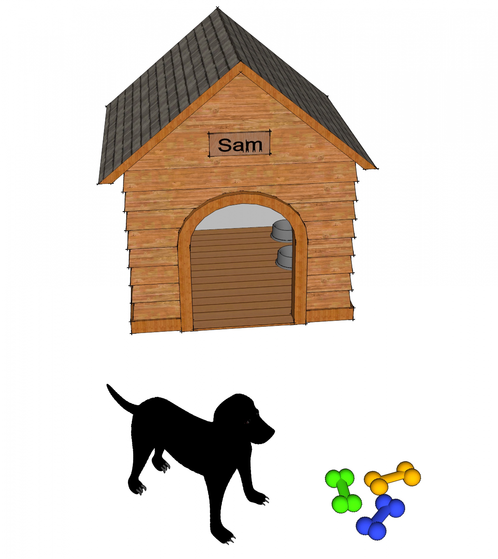 3d drawing dog free photo