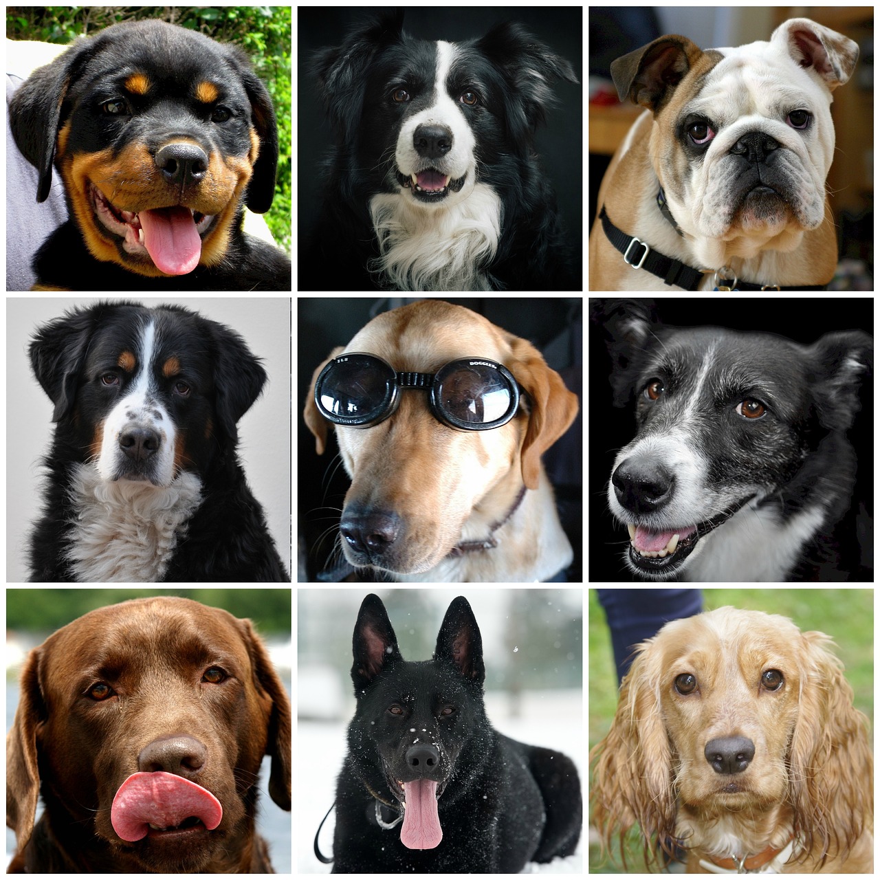 dog collage canines looking free photo